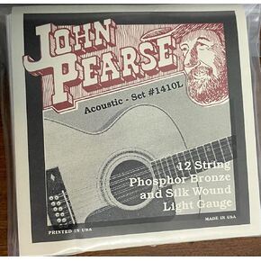 John Pearse Strings® 1410L For 12-String Acoustic Guitar - Phosphor Bronze And Silk Wound - Light Gauge 10-49