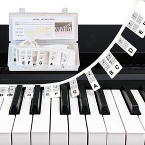 MUSIQ MAKER'S Removable Piano Keyboard Note Labels for Learning – Piano Notes and Keys Guide for 88-Key Full-Size Keyboards. Say Goodbye to Piano Keyboard Stickers.