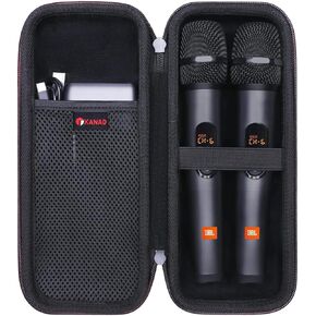 XANAD Microphone Case for JBL Wireless Two Microphone System/JBL PartyBox Wireless Mic Receiver and Battery (Black)