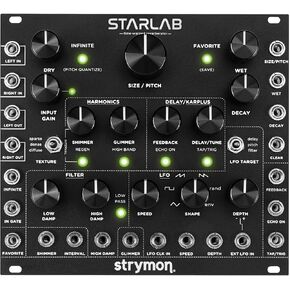 Strymon Starlab Time-Warped Reverberator Eurorack Reverb Module with Modulation and Karplus-Strong Synthesis, Black