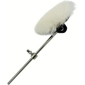 Puff Felt Bass Drum Beater Large Fluffer Felt Round Head Kick Drum Pedal Beater for Bass Drum Cajon Drum Silent Practice Accessories Stainless Steel Shaft