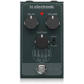 TC Electronic GAUSS TAPE ECHO Super-Saturated Tape Echo Pedal with Mod Switch, Delay, Sustain and Volume Controls