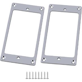 Lovermusic Metal Flat Humbucker Pickup Mounting Ring Chrome Color Pack of 2