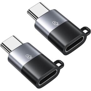 AreMe 2 Pack USB C to Lavalier Microphone Adapter, Type C Male Converter for iPhone Wireless Lavalier Microphone, iPhone 16/15 Series, iPad Air/Pro, Not for Headphone and Data (Black+Grey)