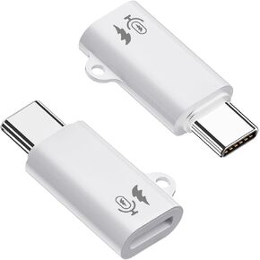 AreMe 2 Pack USB C to Lavalier Microphone Adapter, Type C Male Converter for iPhone Wireless Lavalier Microphone, iPhone 16/15 Series, iPad Air/Pro, Not for Headphone and Data (Black+Grey)