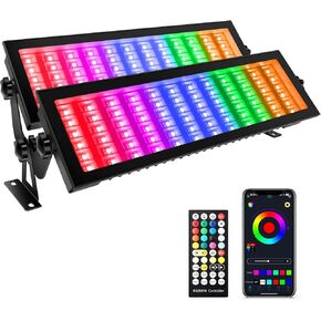 LED Stage Wash Light Bar - 148W Wall Washer DJ Light RGBCW IP66 Waterproof Color Changing Sound Activated Bright Uplights by Remote & APP Control for Events Outdoor Party Indoor Wedding Show Church