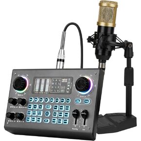 Podcast Equipment Bundle Kit With XLR Microphone Kit, Recording Studio Equipment, Perfect for Recording, Live Gaming, Streaming, Guitar with PC, Laptop, Smartphone