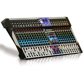 BR-20MX- 20 Channel Professional Bluetooth Studio Audio Mixer - DJ Sound Controller, USB MP3 Player, PC Recording,18 Microphone Jack, 48V Phantom Power, 24BIT Digital Effect, Unpowered