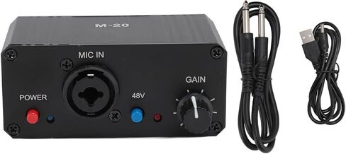 ميكروفون Preamp ذو مكاسب عالية 48 فولت طاقة فانتوم XLR مخرج ميكروفون مضخم للميكروفونات الديناميكية والمكثفة الداعم in Saudi Arabia