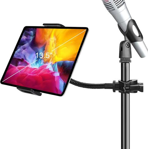 Mic Stand Phone Holder, Cell Phone Holder for Mic Stand, Adjustable Flexible Pole Phone Mount for Microphone, Music, Drum Stand, for Smartphone (Phone Holder) in Saudi Arabia