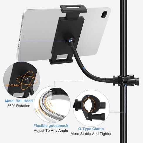 Mic Stand Phone Holder, Cell Phone Holder for Mic Stand, Adjustable Flexible Pole Phone Mount for Microphone, Music, Drum Stand, for Smartphone (Phone Holder) in Saudi Arabia