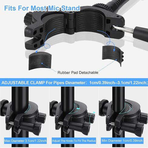 Mic Stand Phone Holder, Cell Phone Holder for Mic Stand, Adjustable Flexible Pole Phone Mount for Microphone, Music, Drum Stand, for Smartphone (Phone Holder) in Saudi Arabia