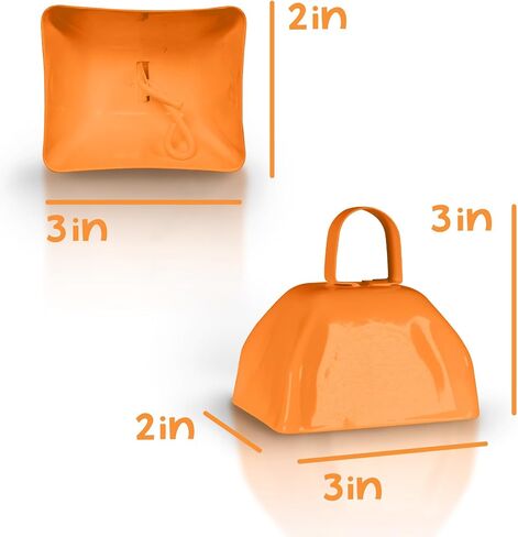 Windy City Novelties Metal Cowbell Novelty Noise Makers - 3 inch - 12 Pack - Orange in Kuwait