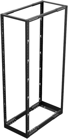NavePoint 4-Post Adjustable Rack, 22U, 12-24 Threaded, Caster Compatible, Black in Saudi Arabia
