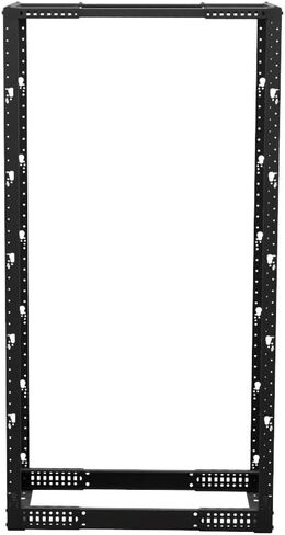NavePoint 4-Post Adjustable Rack, 22U, 12-24 Threaded, Caster Compatible, Black in Saudi Arabia