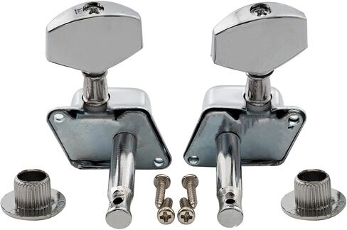 SHENGSUI 6 Inline Guitar Semi-closed Tuners 3R3L String Tuning Pegs Keys for Acoustic or Electric Guitars Chrome in Saudi Arabia