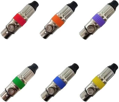 6 قطع من RIVIERA مكونة من 6 ألوان XLR 3pin موصل أنثى مطلي بالكروم مع جهات اتصال مطلية بالذهب عيار 24 قيراط in Saudi Arabia