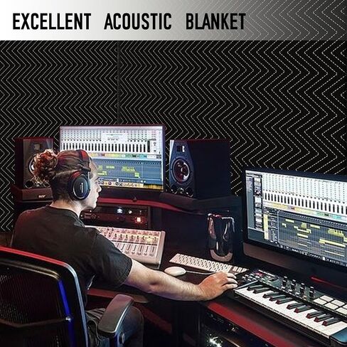 Large Sound Dampening Blanket,96" x 80" Sound Absorbing Studio Blanket,Noise Cancelling Studio Acoustic Blanket Curtain/Light Blocker/Moving Blanket in Saudi Arabia