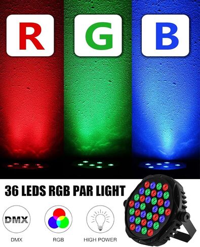 36 أضواء LED للمسرح RGB DJ LED Par Light عن بعد وDMX يتم التحكم فيها بالصوت المنشط تلقائيًا، مصابيح تشغيل تلقائية لحفلات الزفاف وأعياد الميلاد وعطلات عرض الموسيقى وحفلات الرقص وإضاءة المسرح in Saudi Arabia