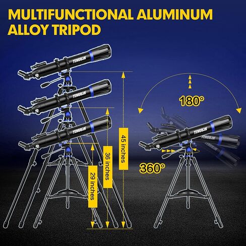 YENGUAN Telescope, Telescope for Adult, 80 mm AZ Space Astronomy Refractor Telescope, Children, Adult Astronomy, Innovative Technology Telescope Explore Space in Saudi Arabia