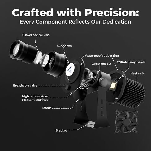 90W Logo GOBO Projector 4K Lamp Beads IP67 Waterproof Rust-Resistant Remote-Controlled Custom GOBO for Advertising,Parties,Weddings Indoor and Outdoor in Saudi Arabia