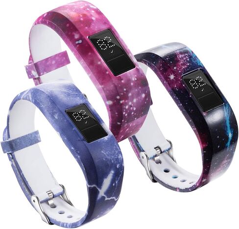 Compatible With Garmin Vivofit JR/JR 2/Vivofit 3 Bands Repacement,For Kids Boys Girls,Soft Silicone Pattern Adjustable Straps,Wristbands,Watch Band,With Secure Metal Clasp,Lagre&Small (Large, A) in Saudi Arabia