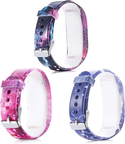 Compatible With Garmin Vivofit JR/JR 2/Vivofit 3 Bands Repacement,For Kids Boys Girls,Soft Silicone Pattern Adjustable Straps,Wristbands,Watch Band,With Secure Metal Clasp,Lagre&Small (Large, A) in Saudi Arabia