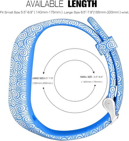 Compatible With Garmin Vivofit JR/JR 2/Vivofit 3 Bands Repacement,For Kids Boys Girls,Soft Silicone Pattern Adjustable Straps,Wristbands,Watch Band,With Secure Metal Clasp,Lagre&Small (Large, A) in Saudi Arabia