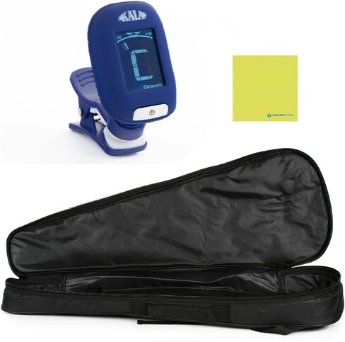 Kala U-Bass Scout Fretted Acoustic Electric UBASS Bundle with Kala Klipz Tuner in Blue and Liquid Audio Instrument Polishing Cloth - UBASS-SCOUT-FS Model in Saudi Arabia