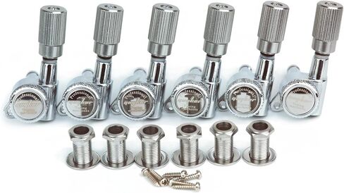 Guyker Guitar Locking Tuners (6 for Right) - 1:18 Pro Lock String Tuning Key Pegs Machine Head Set Replacement for ST TL SG LP Style Folk Classical Acoustic Electric Guitar (GK11SP, Black) in Saudi Arabia