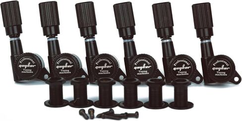 Guyker Guitar Locking Tuners (6 for Right) - 1:18 Pro Lock String Tuning Key Pegs Machine Head Set Replacement for ST TL SG LP Style Folk Classical Acoustic Electric Guitar (GK11SP, Black) in Saudi Arabia