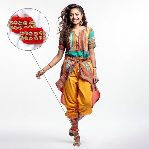MBI Ankle bells Bharatnatyam Ghungroo and kathak dancing Anklet (Ghungroo) |Musical Instrument Dancing gear| Indian Classical Dancers Anklet (Red) in Saudi Arabia