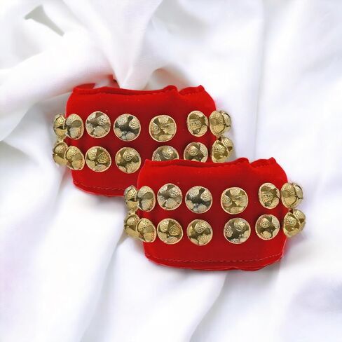 MBI Ankle bells Bharatnatyam Ghungroo and kathak dancing Anklet (Ghungroo) |Musical Instrument Dancing gear| Indian Classical Dancers Anklet (Red) in Saudi Arabia