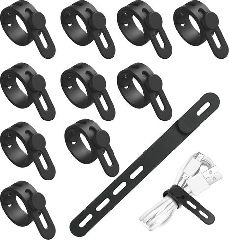 Silicone Cable ties，21Pack cord ties cable ties reusable wire organizers for cords，7 colors cable organizer travel cord wrap cord wraps for electrical cords in Saudi Arabia
