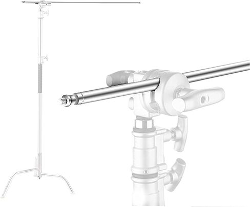 حامل إضاءة من الفولاذ المقاوم للصدأ بنسبة 100% مع ذراع ذراع الرافعة، حامل إضاءة ثلاثي القوائم 2 في 1 عالي التحمل بطول 12.5 قدم/3.8 متر مع ذراع حمل بطول 6 أقدام/185 سم، وحقيبة رمل للتصوير الفوتوغرافي العاكس للضوء في استوديو مونولايت in Kuwait