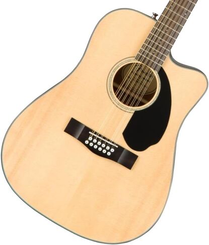 جيتار كهربائي صوتي مكون من 12 وترًا من Fender مصنوع من خشب الجوز ولوحة أصابع من خشب الماهوجني مع حامل جيتار Fender، قابل لضبط الارتفاع مع معدن قوي in Saudi Arabia