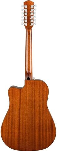 جيتار كهربائي صوتي مكون من 12 وترًا من Fender مصنوع من خشب الجوز ولوحة أصابع من خشب الماهوجني مع حامل جيتار Fender، قابل لضبط الارتفاع مع معدن قوي in Saudi Arabia