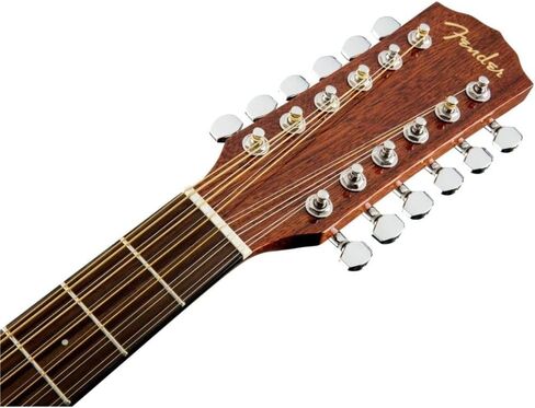 جيتار كهربائي صوتي مكون من 12 وترًا من Fender مصنوع من خشب الجوز ولوحة أصابع من خشب الماهوجني مع حامل جيتار Fender، قابل لضبط الارتفاع مع معدن قوي in Saudi Arabia