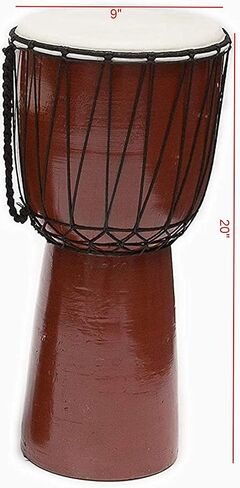 Drum Djembe is a Rope goat skin Covered Goblet African Drum Played by Hands West Africa style jembe for drums circle and more (9x20) in Kuwait