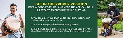 Drum Djembe is a Rope goat skin Covered Goblet African Drum Played by Hands West Africa style jembe for drums circle and more (9x20) in Kuwait