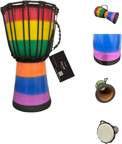 Drum Djembe عبارة عن طبلة أفريقية مغطاة بجلد الماعز، يتم العزف عليها بواسطة الأيدي على طراز غرب أفريقيا جيمبي لدائرة الطبول والمزيد (9x20) in Kuwait