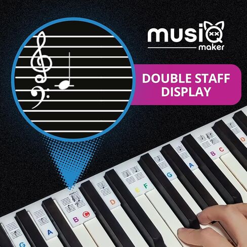 MUSIQ MAKER'S Removable Piano Keyboard Note Labels for Learning – Piano Notes and Keys Guide for 88-Key Full-Size Keyboards. Say Goodbye to Piano Keyboard Stickers. in Saudi Arabia
