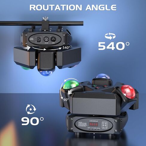 Moving Head Light with 150W XY Dual-Axis Rotating, 9 X 10W RGB LED+3 COB+3 red and Green Laser Lights with DMX Mode Sound Stage Lighs and, Suitable for Party Wedding Concert Disco DJ Concert in Saudi Arabia