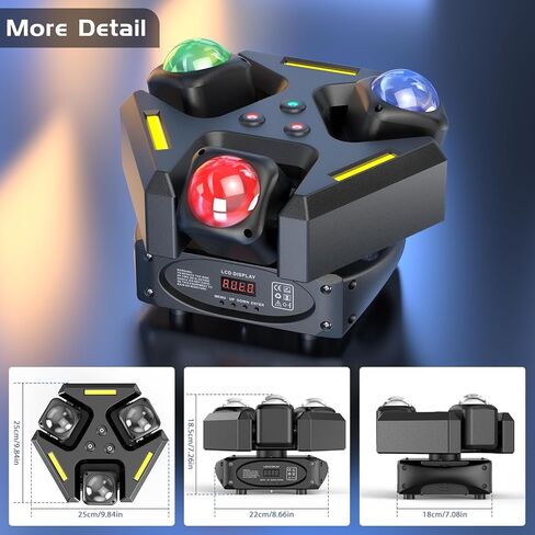 Moving Head Light with 150W XY Dual-Axis Rotating, 9 X 10W RGB LED+3 COB+3 red and Green Laser Lights with DMX Mode Sound Stage Lighs and, Suitable for Party Wedding Concert Disco DJ Concert in Saudi Arabia