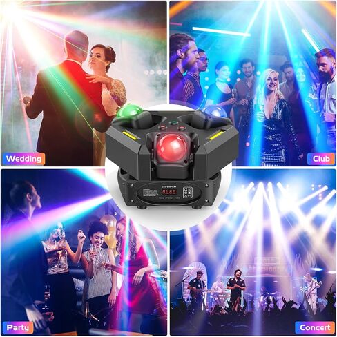 Moving Head Light with 150W XY Dual-Axis Rotating, 9 X 10W RGB LED+3 COB+3 red and Green Laser Lights with DMX Mode Sound Stage Lighs and, Suitable for Party Wedding Concert Disco DJ Concert in Saudi Arabia