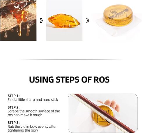 Violin Rosin 2 Pack Light Low Dust Natural Rosin for Violin Viola Cello Bows (Yellow) in Kuwait