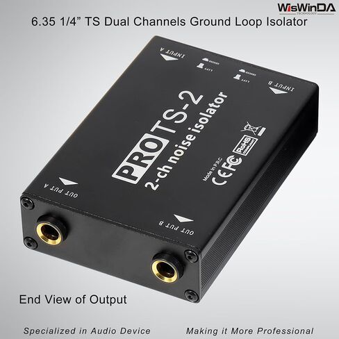 Pro TS-2 Microphone Hum Eliminator 2 Channels 6.35 1/4inch Ground Loop Isolator for Microphone/Audio Player/Audio System etc Eliminate The Current Hum Noise (PRO TS/TRS-2) in Kuwait