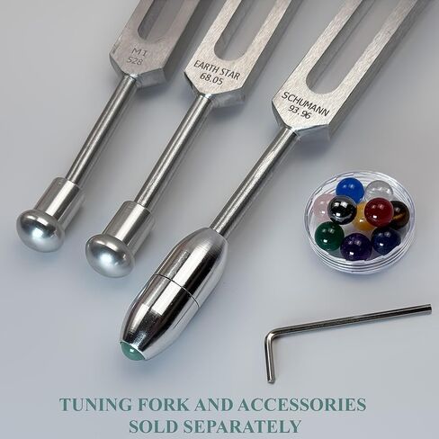 5pc Boot Set for Tuning Forks for Healing - Gemstone Boot x3, Attenuator Beads x2 - Sound Healing and Biofield Harmonization - Biofield Tuning, Sound Healing Instruments, Sound Therapy Tools - Silver in Saudi Arabia