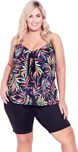 AVENUE Women's Plus Size Tankini Fly Away PRT, Prism Foliage in Saudi Arabia