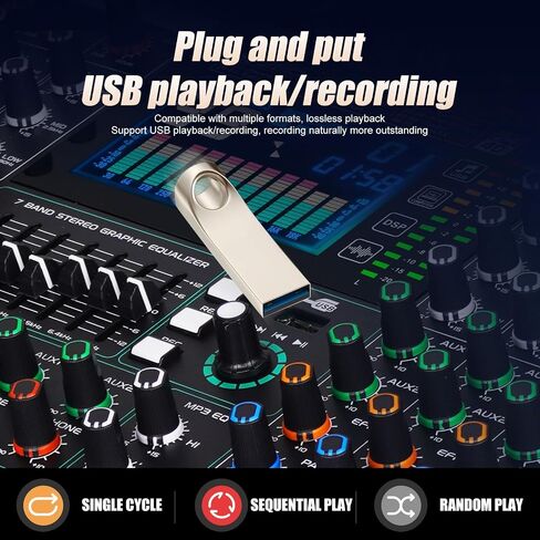 GF12 Multi-Function 12-Channel Audio Mixer Stage Performance Mixer Isolated Independent Mute Built-in 7-Stage Equalizer and 99 Reverb DJ Mixer for Performance and Karaoke (GF12) in Saudi Arabia